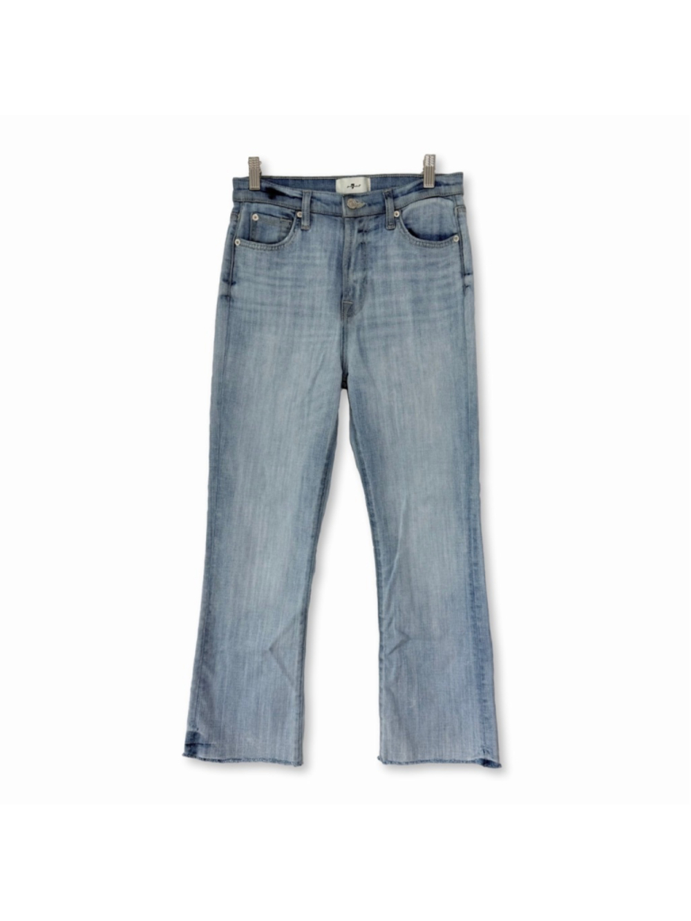 7 For All Mankind High Waist Slim Kick Jeans Light Blue Denim Women's Size 28
